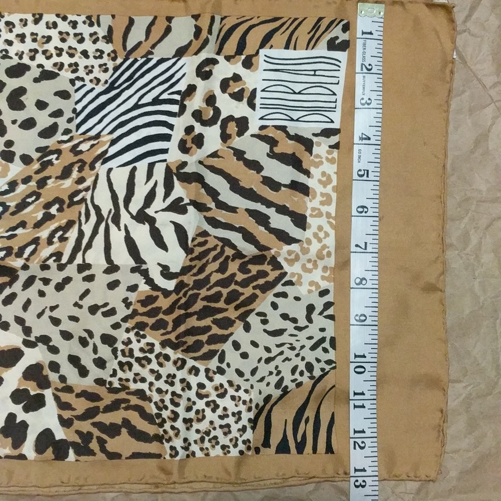 Bill Blass 100% Silk Scarf Animal Print - Picture 4 of 11